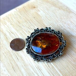 Vintage Baltic Amber Brooch